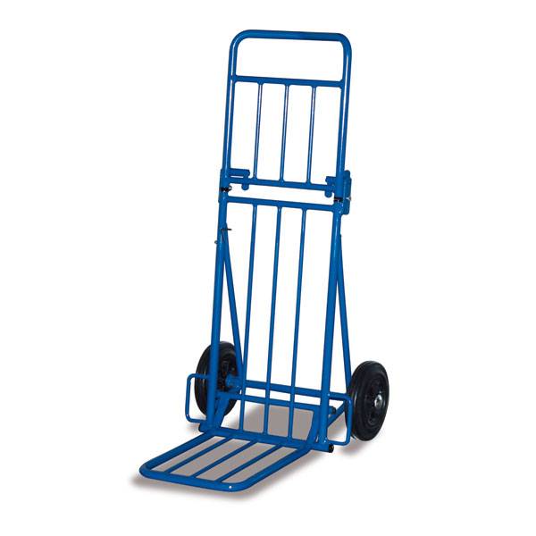 VARIOFIT Paketroller, 2-fach klappbar, Vollgummi-Bereifung, 100 kg Traglast