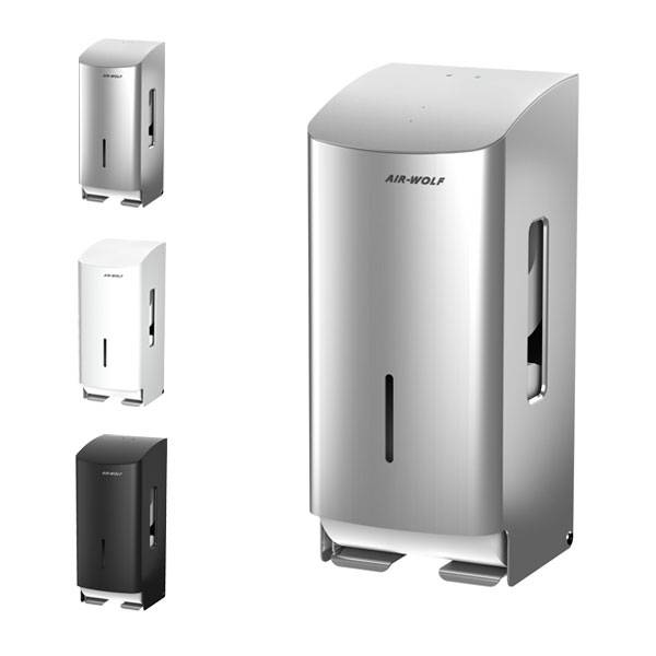 AIR WOLF WC-Papierspender für 2-Rollen, Edelstahlgehäuse Version: 03 - schwarz matt