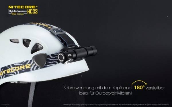 Nitecore HC33 LED Kopflampe, Stirnlampe CREE XHP35 HD LED 1800 Lumen