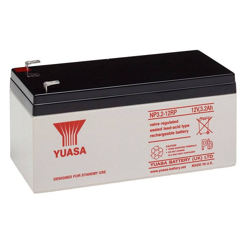 YUASA NP3.2-12 Blei Akku 12 Volt, 3200mAh mit Faston 4,8mm Steckkontakten