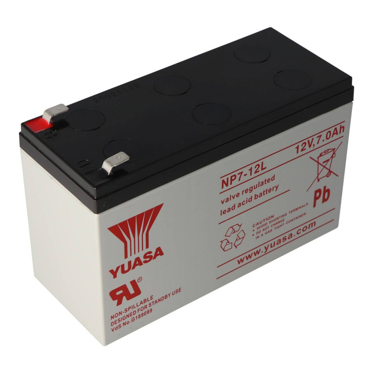 YUASA NP7-12L Akku Blei PB 12 Volt 7000mAh mit 6,3mm Kontakten