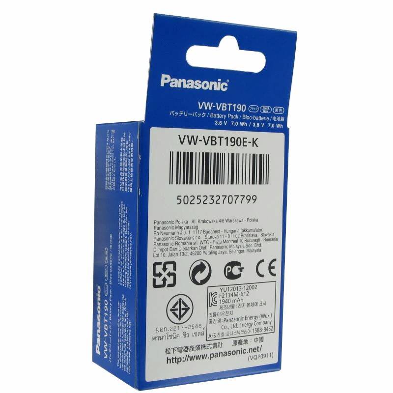 Kamera-Akku Panasonic VW-VBT190E-K 3.6 V 1940 mAh VW-VBT190E-K