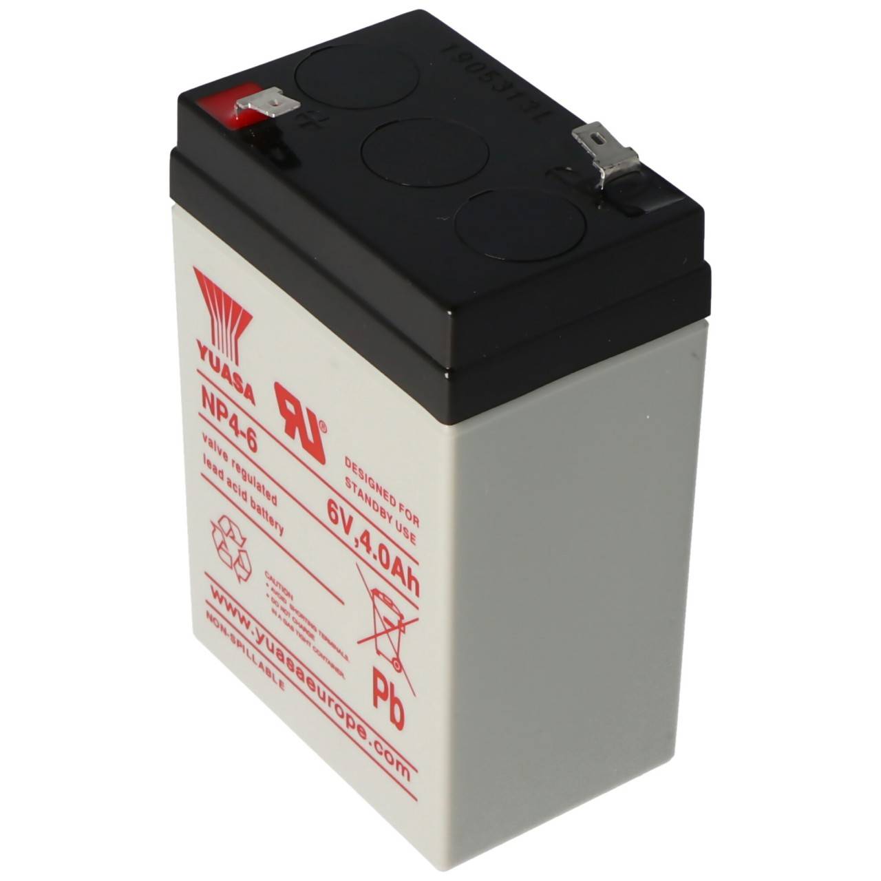 Yuasa NP4-6 Akku Blei PB 6 Volt 4Ah Faston 4,8mm