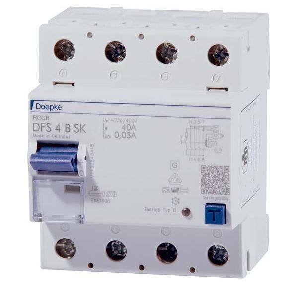 Doepke 09134998HD DFS 4 040-4/0,03-B SK HD 4polig 40A Fehlerstrom-Schutzschalter B 4polig 40 A 0.5 A 400 V