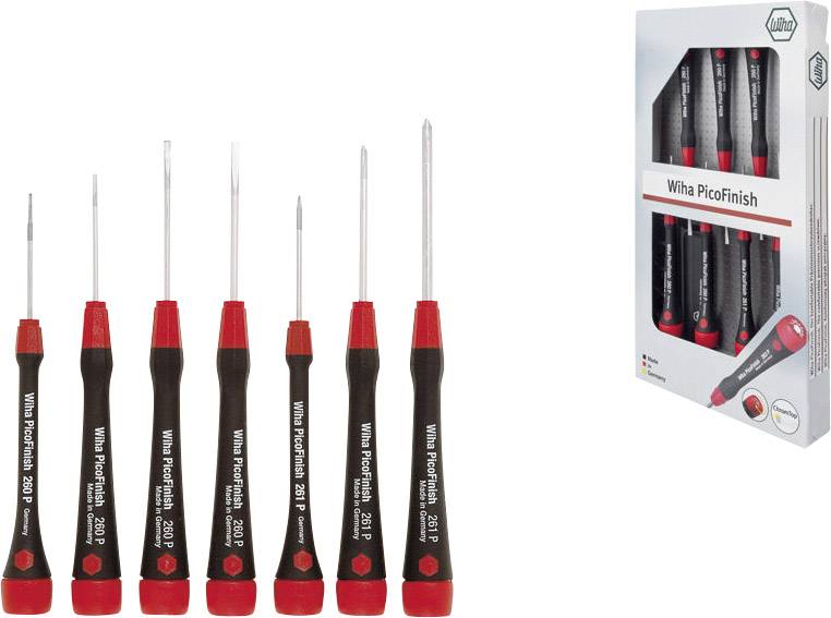 Wiha PicoFinish Elektronik- u. Feinmechanik Schraubendreher-Set 7teilig Schlitz, Kreuzschlitz Phillips