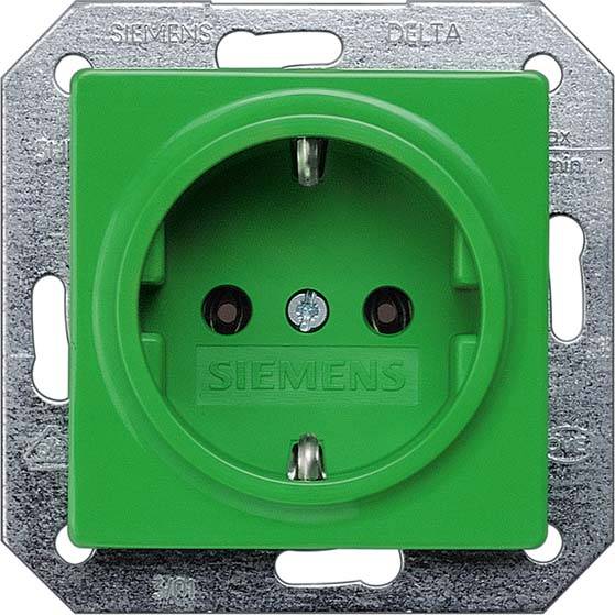 Siemens Schalterprogramm Schutzkontakt-Steckdose Delta Grün 5UB1512
