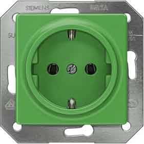 Siemens Schalterprogramm Schutzkontakt-Steckdose Delta Grün 5UB1512