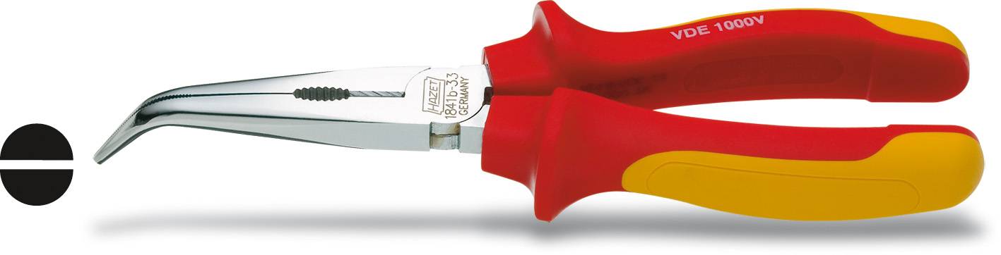Hazet 1841BVDE-33 VDE Flachrundzange 45° gebogen Chrom-Vanadium Stahl 200 mm
