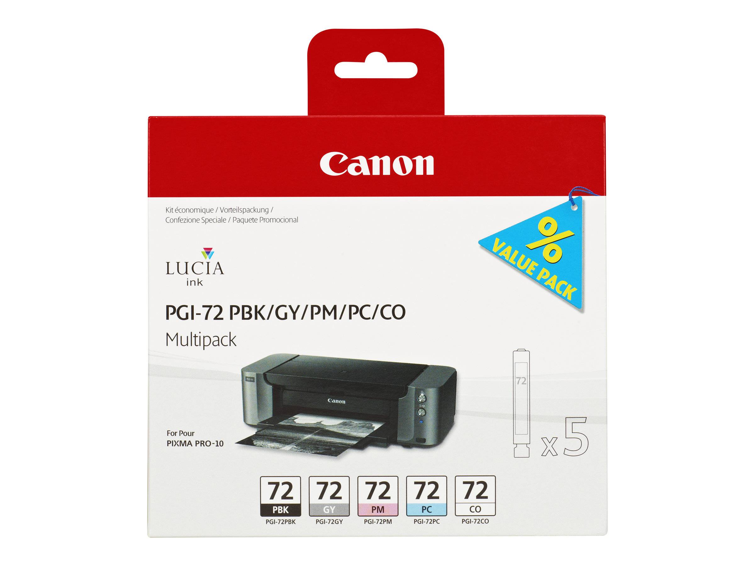 Canon Druckerpatrone PGI-72 Original Kombi-Pack Foto Cyan, Foto Magenta, Foto Schwarz, Grau, Chroma Optimizer 6403B007