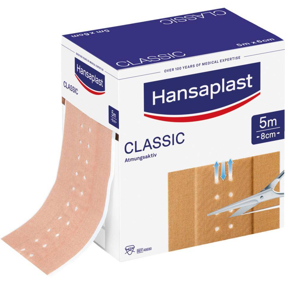 Hansaplast® Classic-Pflaster, luftdurchlässig, für normale Haut,4cm, 5m/Rolle