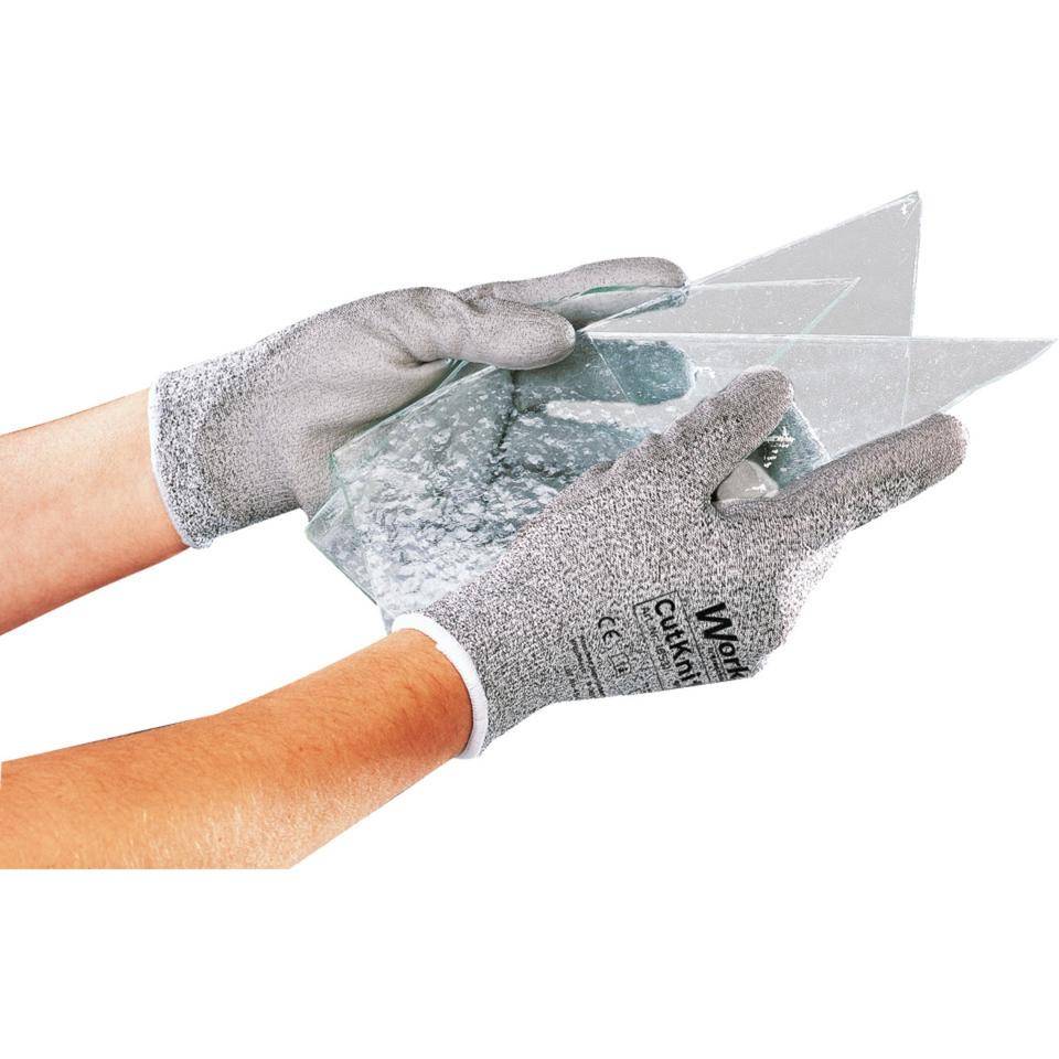 Work Schnittschutz-Handschuh CutKnit® grey, HPPE, PU-beschichtet, Größe 10, EN 388, Kat. II