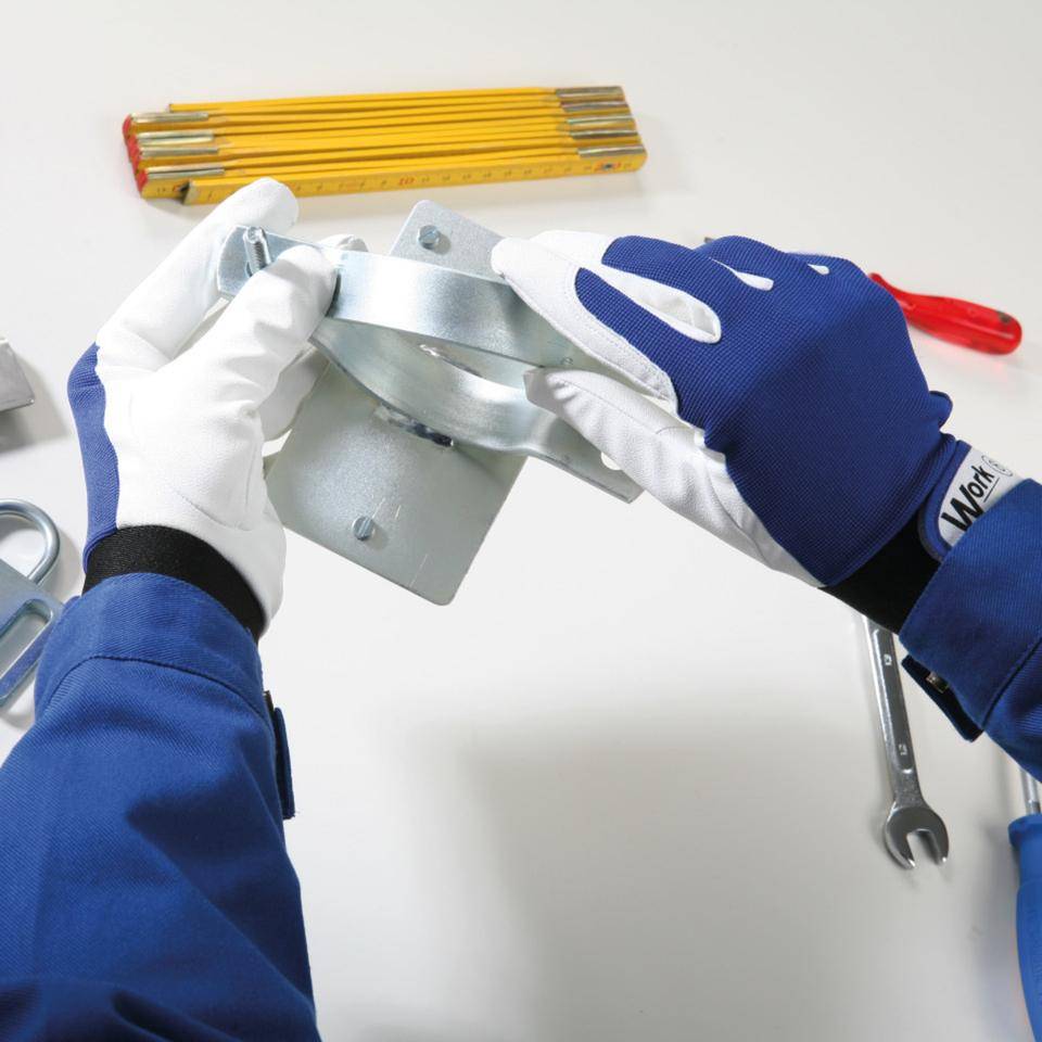 Work Schutzhandschuh SecuGrip® VS, mit Klett, Kunstleder, blau/weiß, Größe 10, EN 388, Kat. II