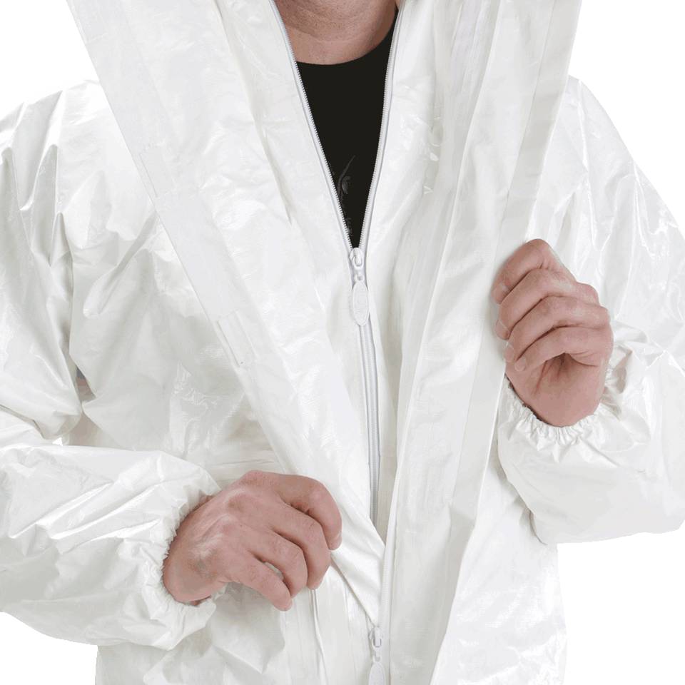 Tychem® 4000 S Chemikalien-Schutzoverall, Modell CHZ5, Kat.III, weiß, Größe L