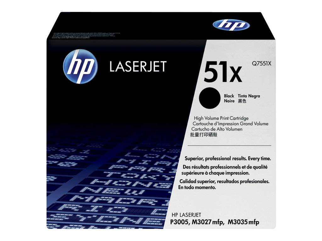 HP 51X - Hohe Ergiebigkeit - Schwarz - Original - LaserJet - Tonerpatrone (Q7551X)