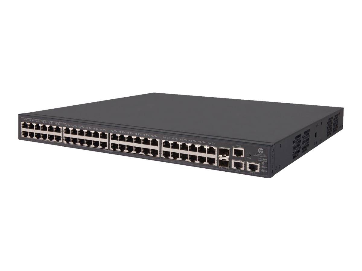 HPE 1950-48G-2SFP+-2XGT-PoE+ - Switch - L3 - managed - 48 x 10/100/1000 (PoE+) + 2 x 10 Gigabit Ethernet / 1 Gigabit Ethernet SFP+ + 2 x 10Gb