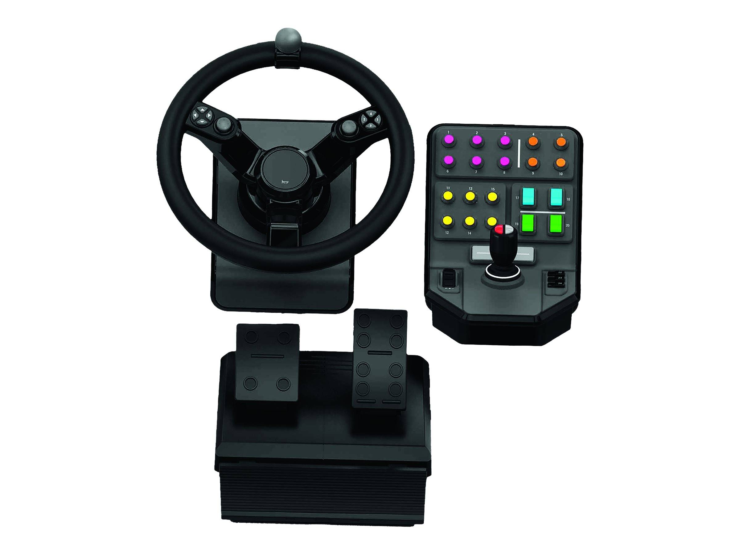 Logitech Gaming G Saitek Farm Sim Controller -N/A- EMEA Lenkrad PC Schwarz inkl. Pedale