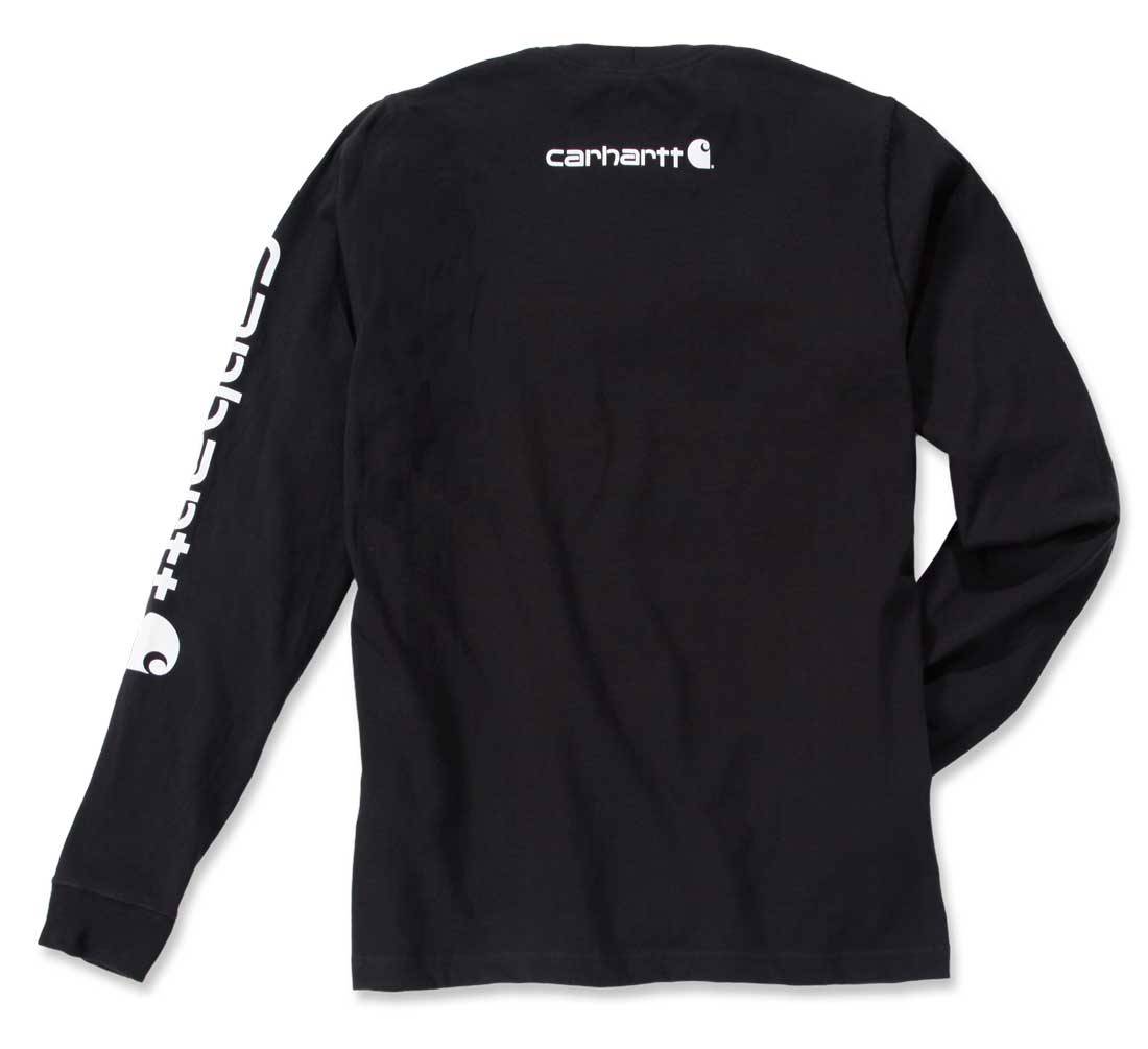 Carhartt EK231 Longsleeve Logo langarm Shirt 100% Baumwolle - Farbe: Schwarz - Größe: M