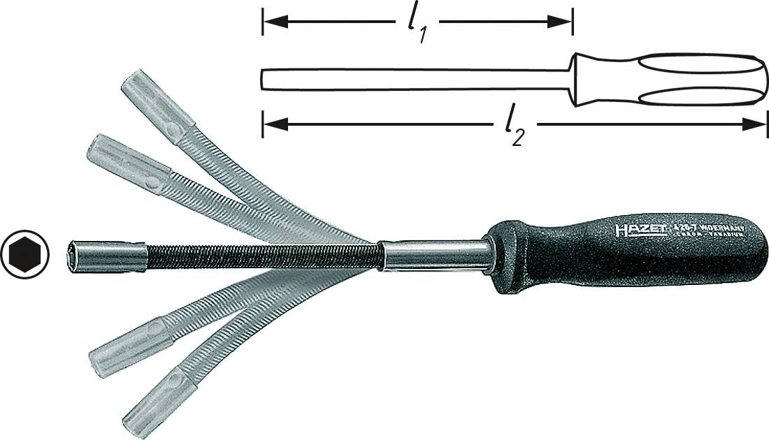 Hazet Werkstatt Steckschlüssel-Schraubendreher Schlüsselweite (Metrisch): 7 mm