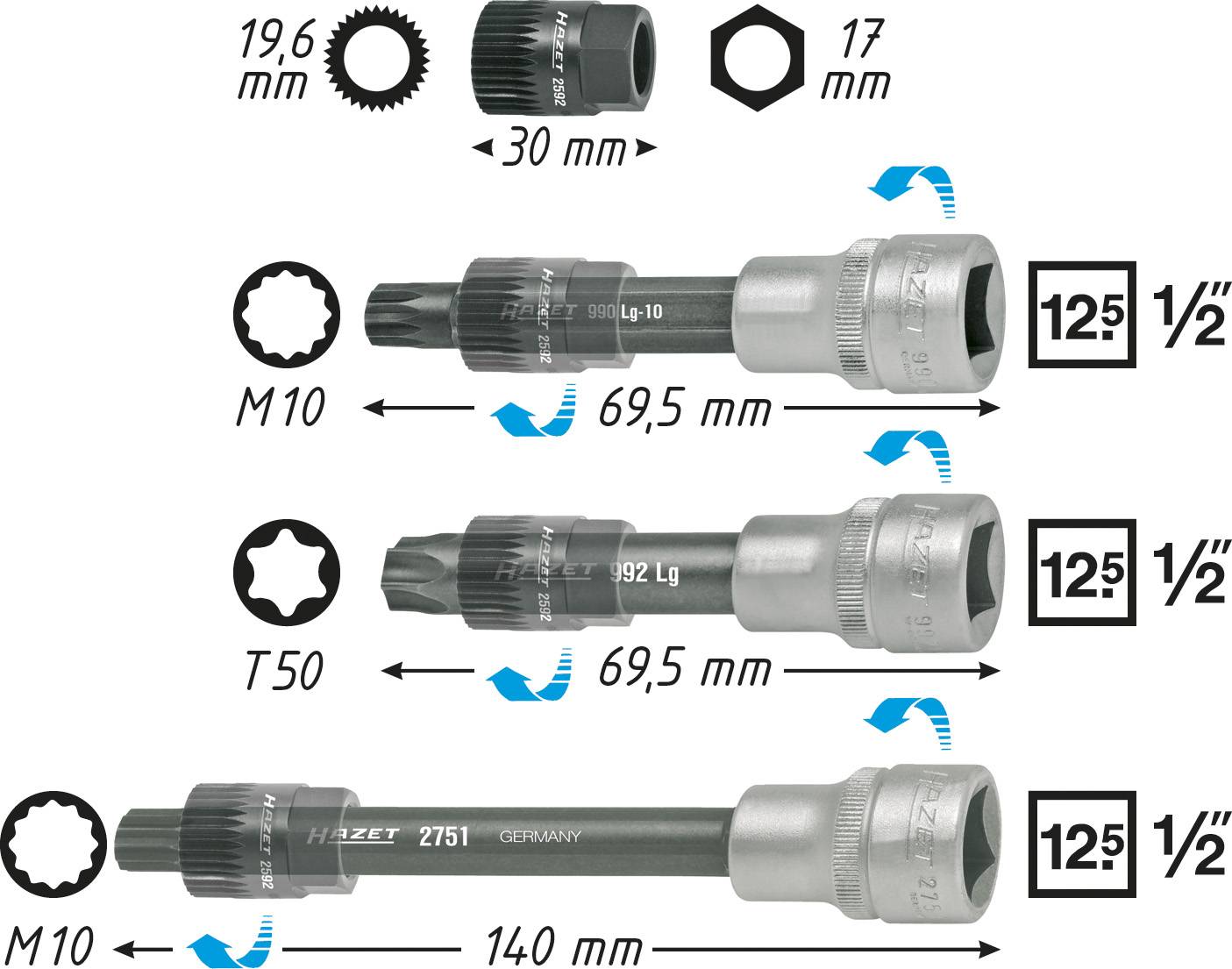 Hazet 4641/4 Kombischlüssel-Satz 4tlg.