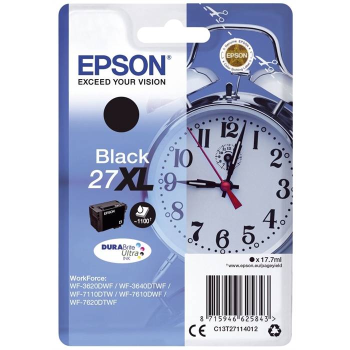 EPSONÂ® Tintenpatr. 27XL schwarz 1.100S