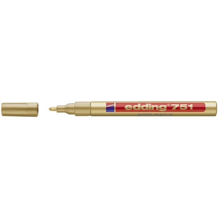 eddingÂ® Lackmarker, 751, Rundspitze, 1 - 2 mm, Schreibfarbe: gold