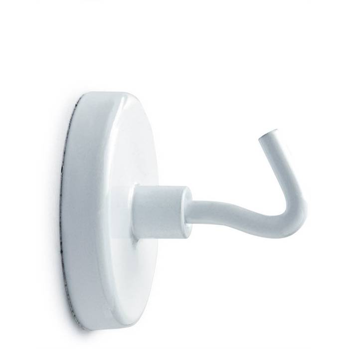 Maul Kraftmagnet mit Haken Ã 36 mm, 6 kg Haftkraft, 5 St./Btl. weiß