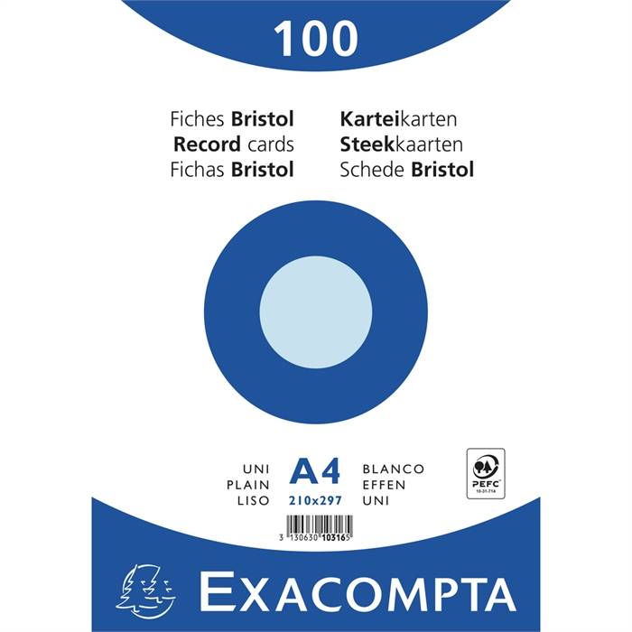 Karteikarte 10316E DIN A4 blanko blau 100 Stück