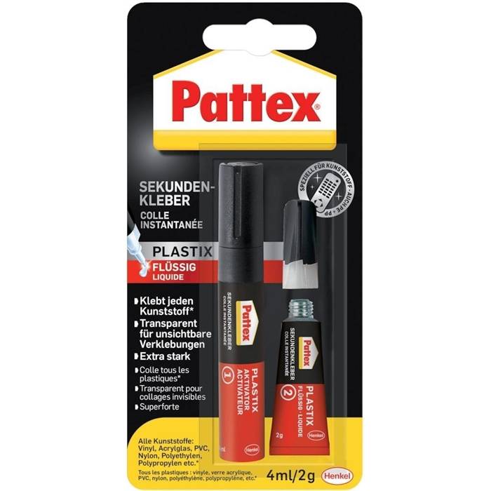 12 x Pattex Sekundenkleber Plastik flüssig 2g/4ml