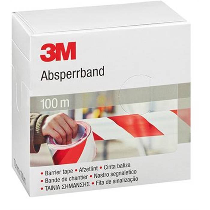 8 x Absperrband 70mm x 100m rot-weiß