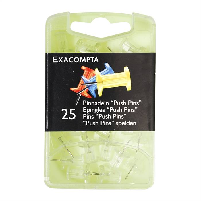 Blisterbox mit 25 Stück Pinnwandnadeln Push Pins, Ã10mm, Spitze 7mm