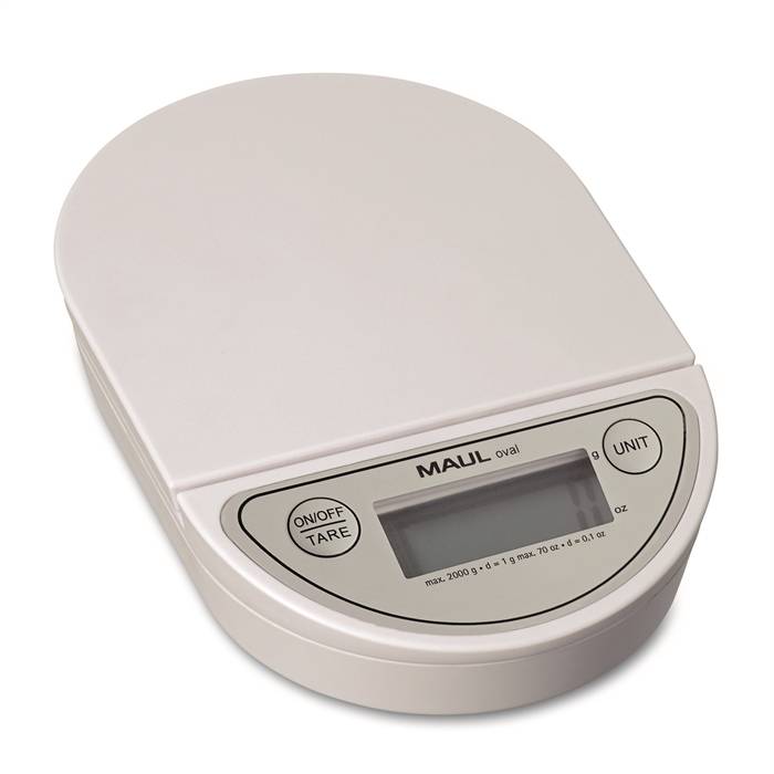 Maul MAULoval Briefwaage Wägebereich (max.) 2 kg Ablesbarkeit 1 g batteriebetrieben Weiß