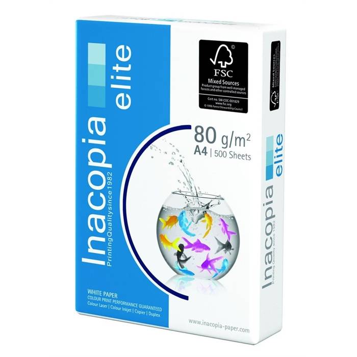 Inacopia elite - A4, holzfrei, 80 g/qm, weiß, 2500 Blatt, ungeriest