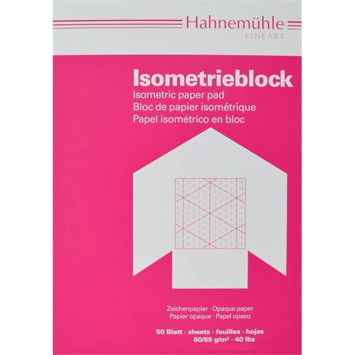 Hahnemühle Isometrieblock, A3, 80/85 g/mÂ², Druckfarbe: blau, 50 Blatt