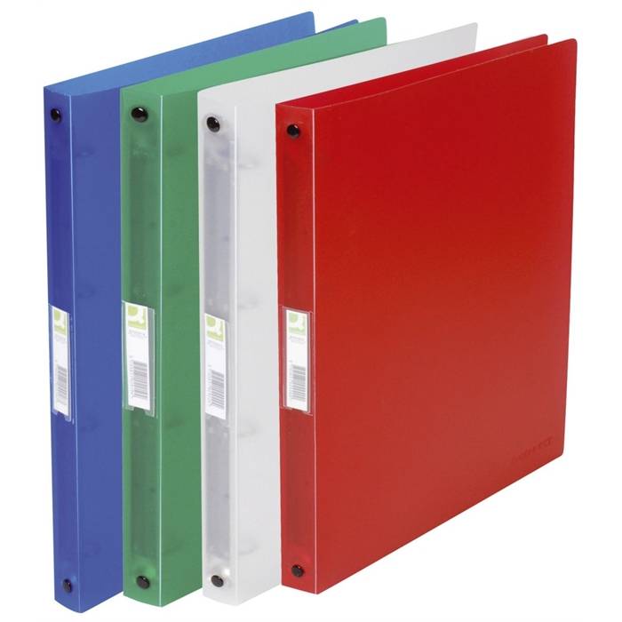 Q-Connect Ringbuch transparent - A4, 4-Ring, Ring-Ã 16 mm, transparent sortiert