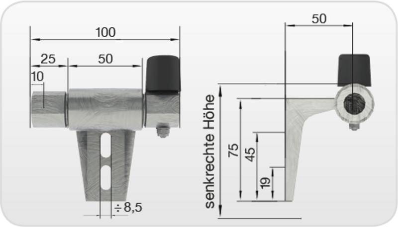 Halter für Endanschlag links