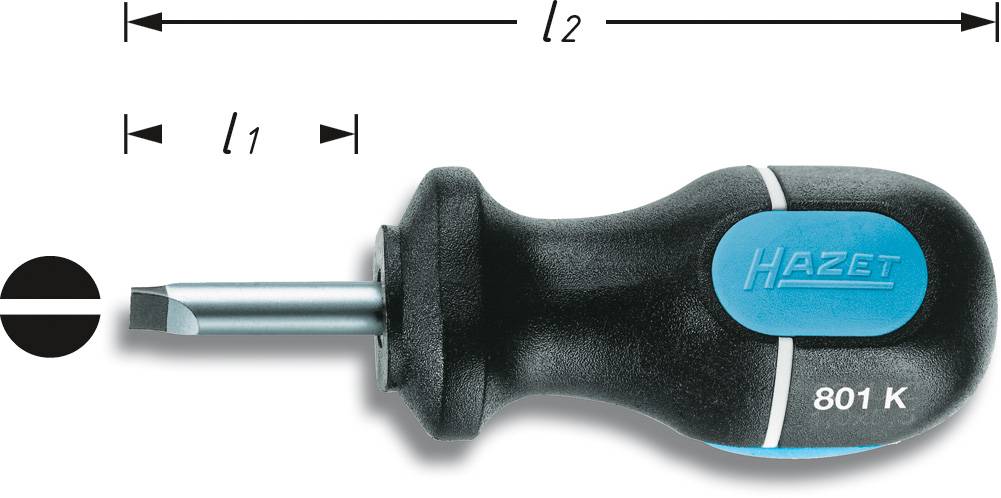 Hazet TRInamicULTRA Werkstatt Schlitz-Schraubendreher Klingenbreite: 8 mm Klingenlänge: 25 mm