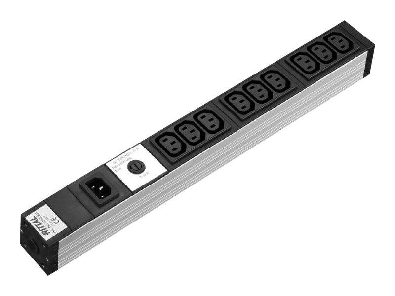 Rittal DK 7240.201 Steckdosenleiste 9-fach, mit Kaltgerätebuchse Aluminium Grau 1 St.