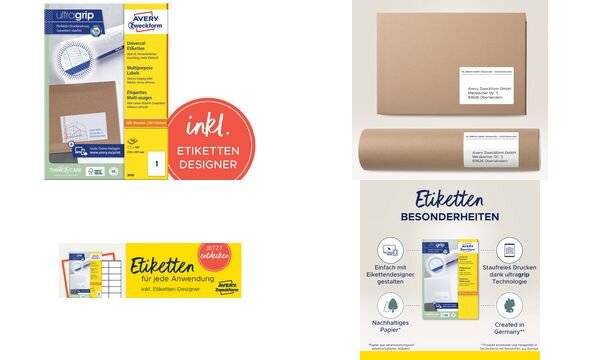 Avery Zweckform Universal-Etiketten,Adressaufkleber, 105 x 57 mm, 100 Bogen/1.000 Etiketten