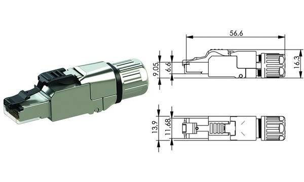 Telegärtner 100023087 RJ45 Stecker CAT 6A geschirmt 100023087 Stecker, gerade Polzahl Sensoren 8 1 St.