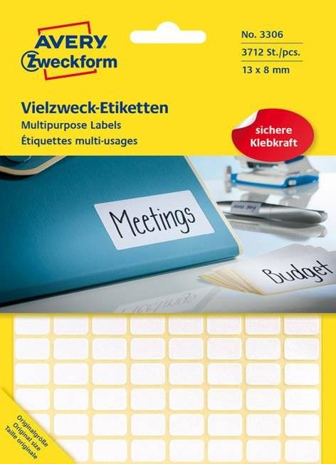 Avery Zweckform 3331 Vielzweck-Etiketten, 98 x 51 mm, 28 Bogen/84 Etiketten, weiß