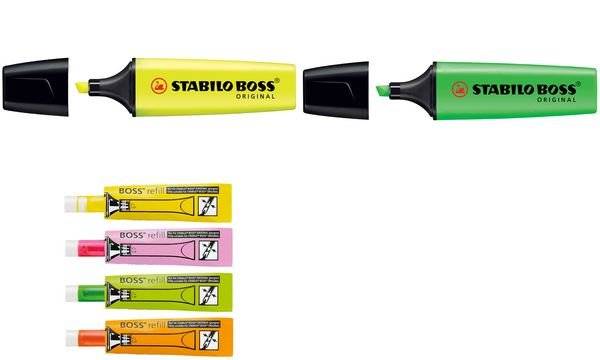 STABILO Nachfüllpatrone BOSS refill 070/24 für BOSS ORIGINAL 3ml gelb
