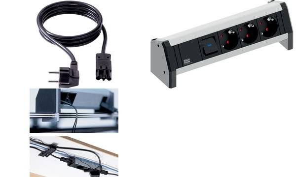 Bachmann 902.0050 Steckdosenleiste mit Schalter Schwarz, Aluminium Schutzkontakt