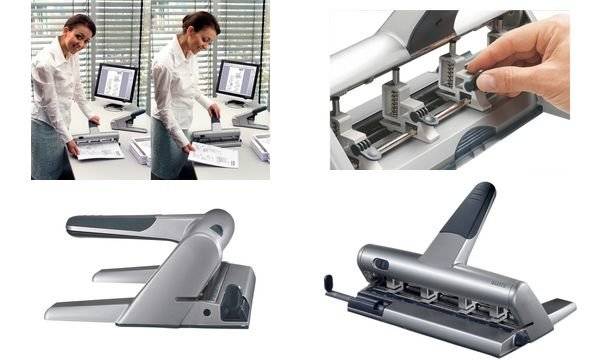 Leitz Mehrfachlocher 5114-00-84 max. Anzahl der Blätter:30 Bl. (80 g/m²) Anzahl der Stanzsegmente:4 Silber 1St.