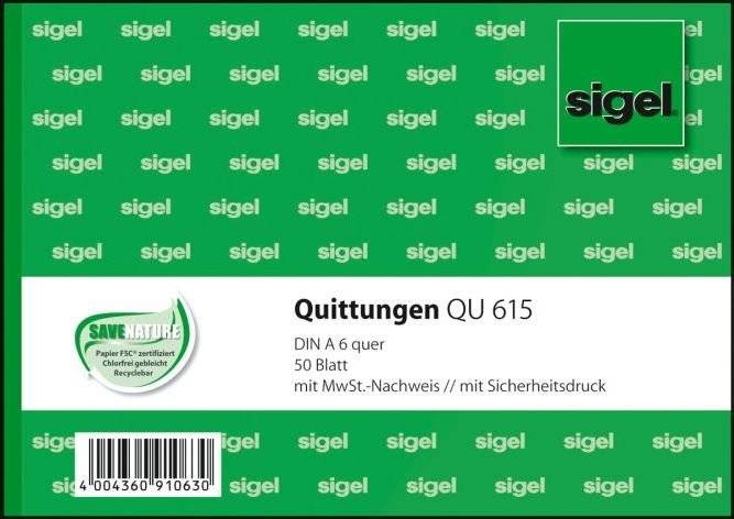 sigel Formularbuch Quittung, fortlaufende Nummerierung (8201886)
