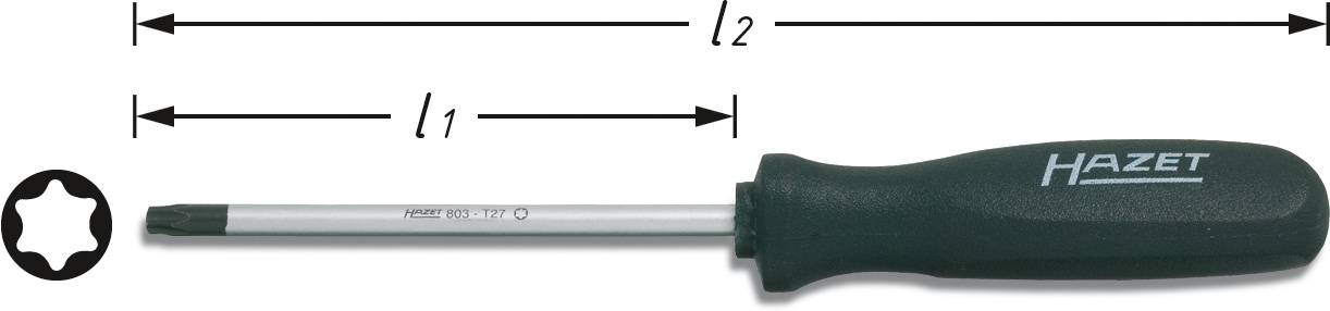 Hazet Werkstatt Torx-Schraubendreher Größe (Schraubendreher) T 6 Klingenlänge: 48 mm 1 St.