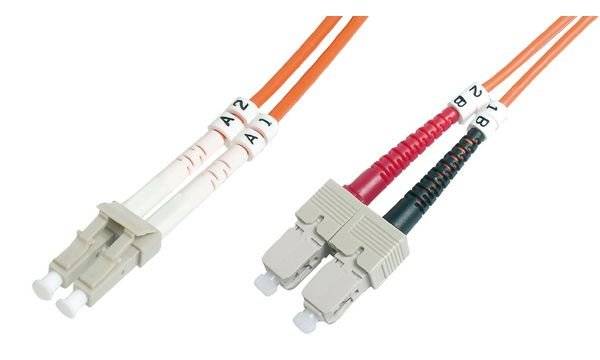 Digitus DK-2532-03 Glasfaser LWL Anschlusskabel [1x LC-Stecker - 1x SC-Stecker] 50/125 µ Multimode OM2 3.00 m