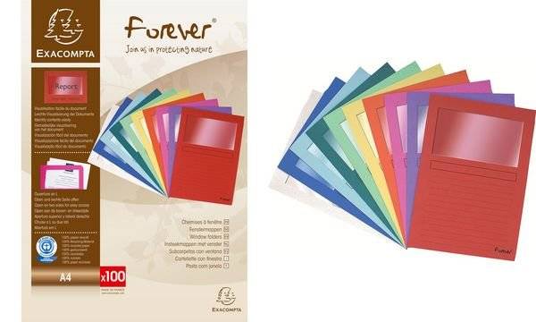 EXACOMPTA Sichtmappe FOREVER, DIN A4, 130 g/qm, sortiert
