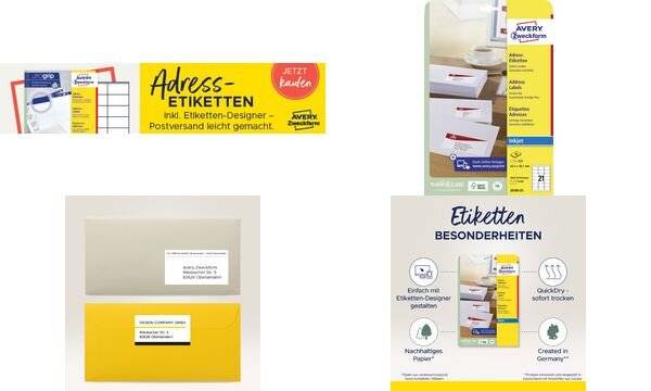 AVERY Zweckform Transparente Adress-Etiketten, 96 x 50,8 mm (72472225)