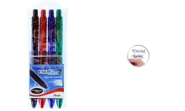 Pentel Liquid Gel-Tintenroller EnerGel-X BL107, 4er Etui (5103007)