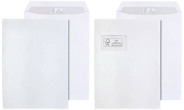 MAILmedia Versandtasche FSC, DIN C4, mit Fenster, weiß (8711161)